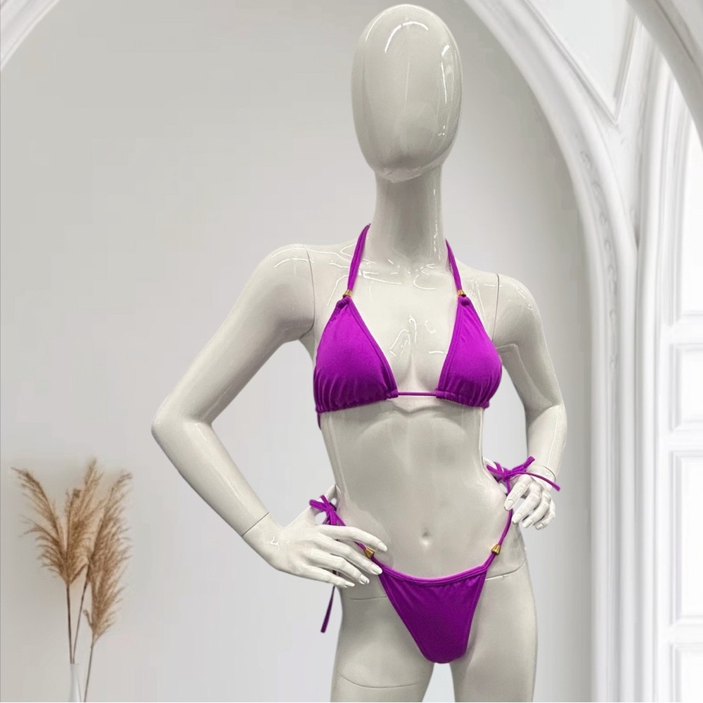 Purple Halter Bikini Set